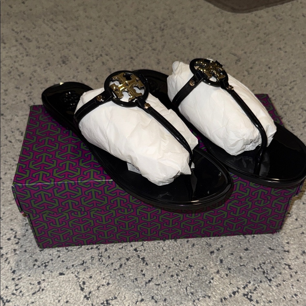 Tory Burch Black Thong Sandals
